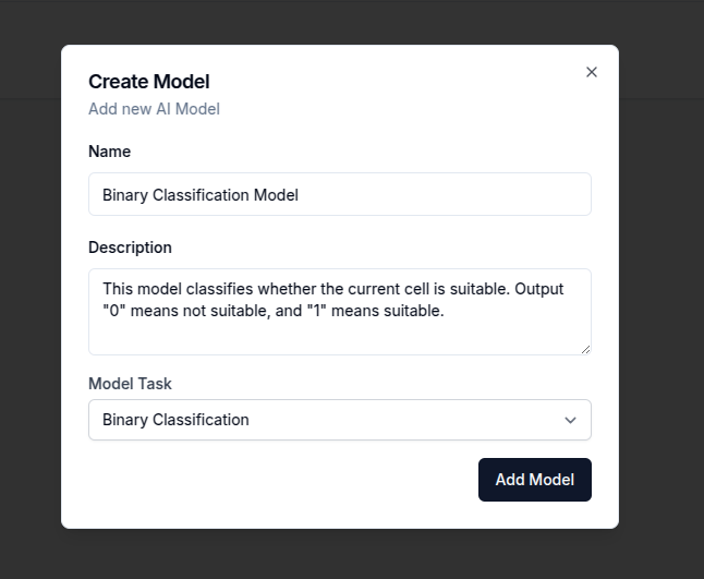 AI Model Create Dialog
