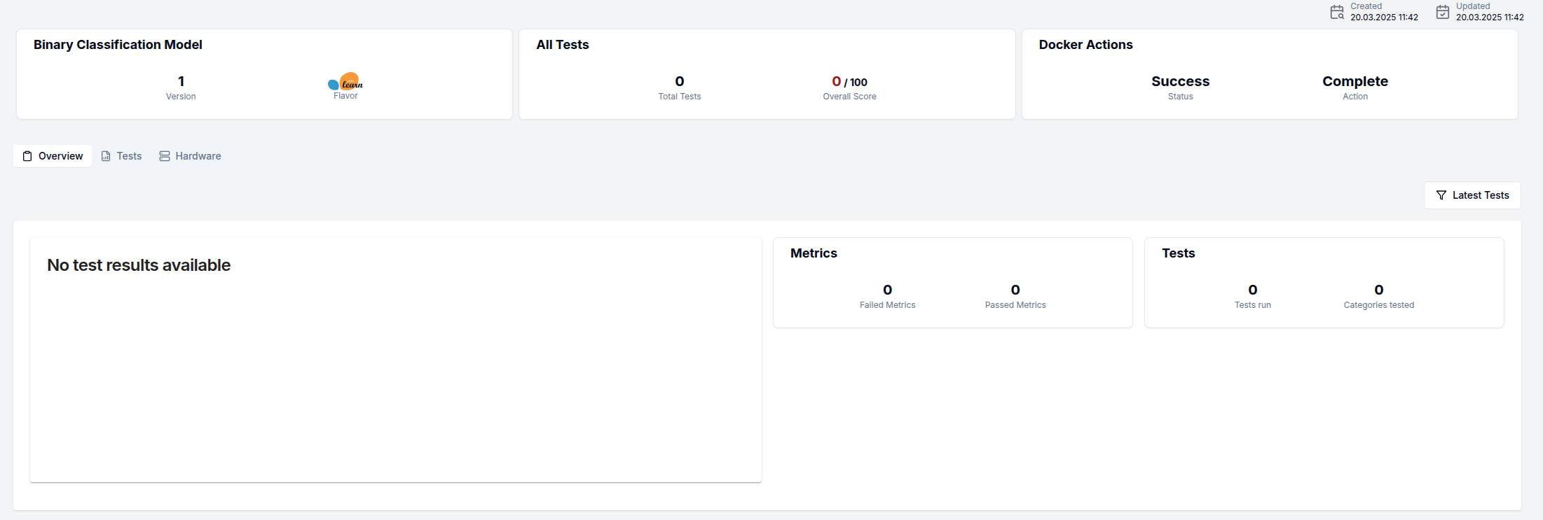 AI Model Version Detail Overview Page