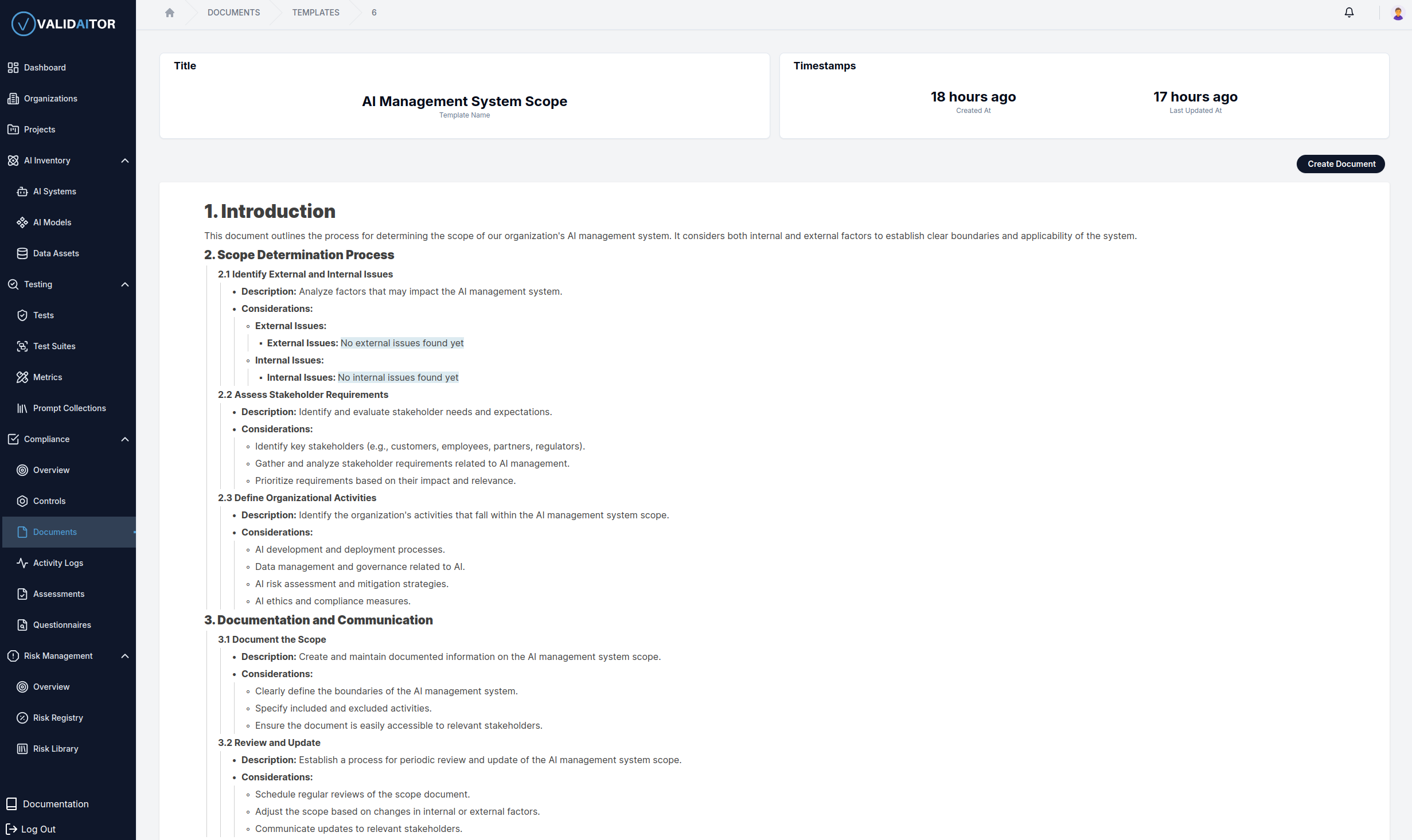 Template Detail View