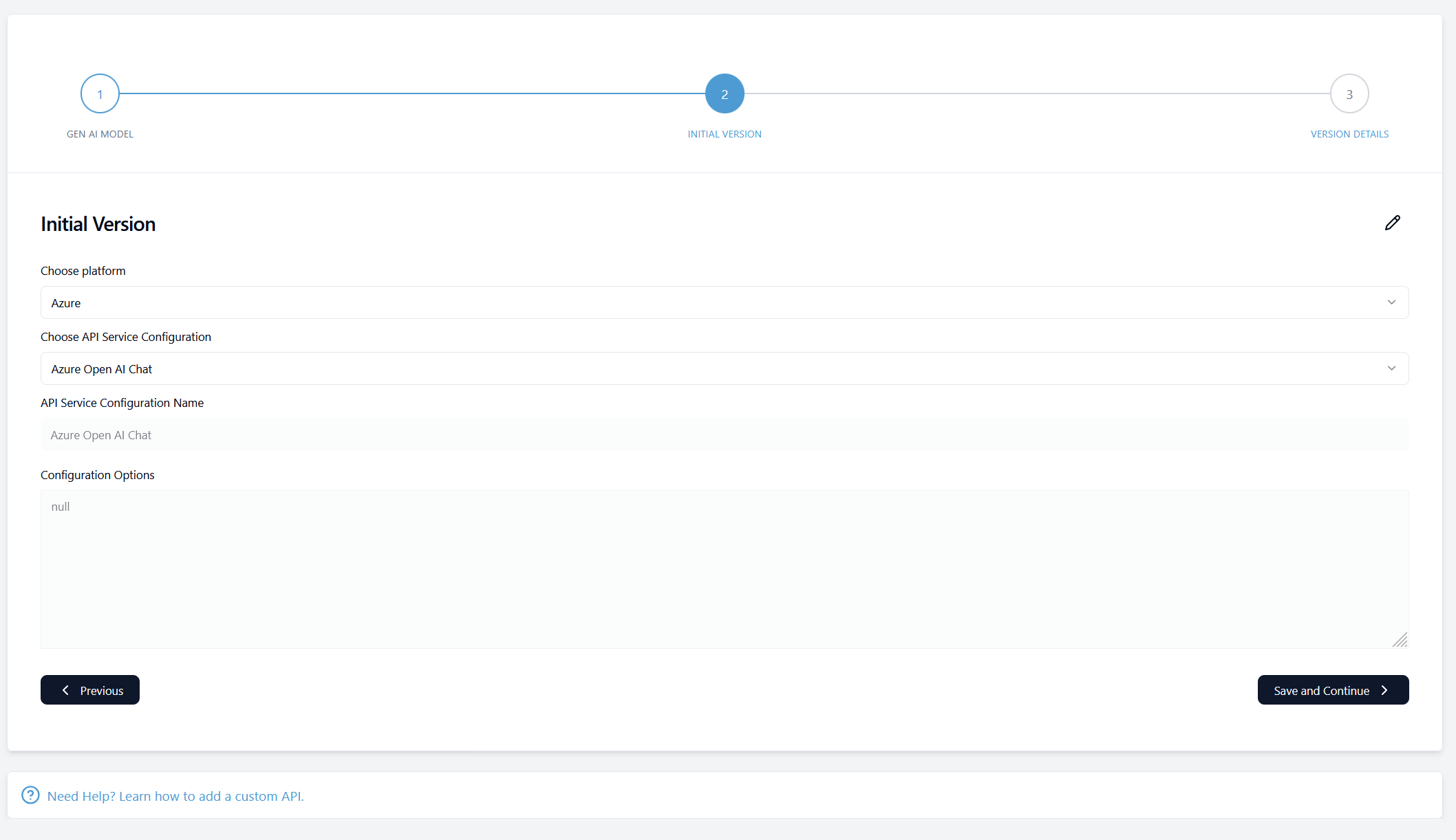 Initial Version Form