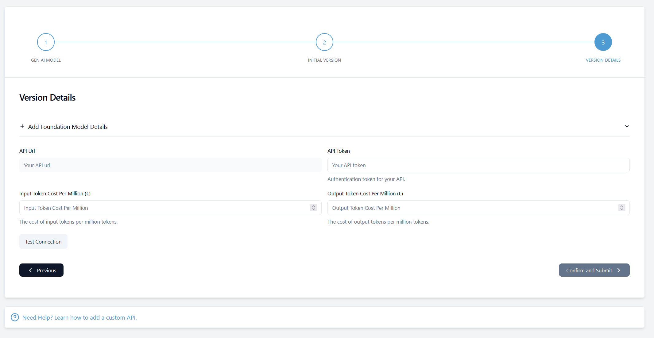 Version Details Form