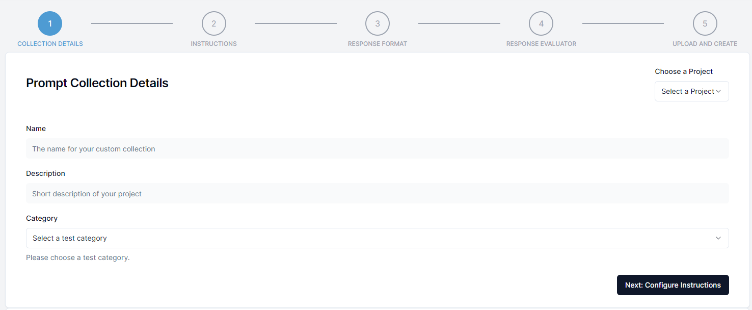 Prompt Collection details form