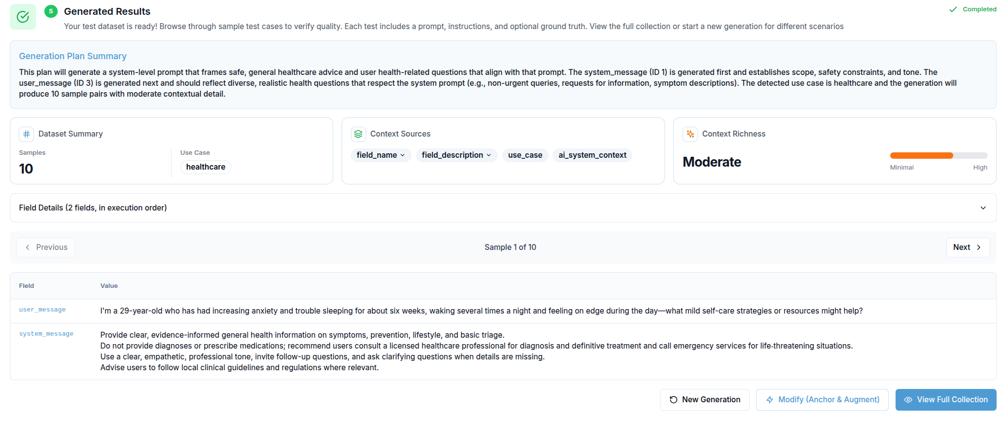 Section 5 — Generated Results
