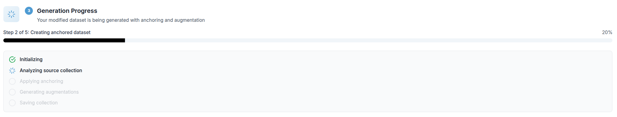 Section 3 — Generation Progress