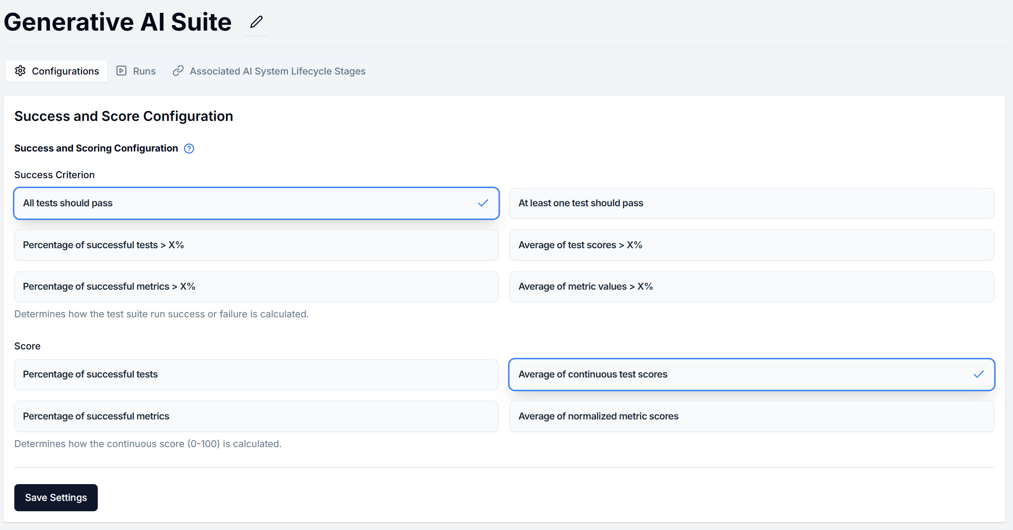Test Suites Scoring