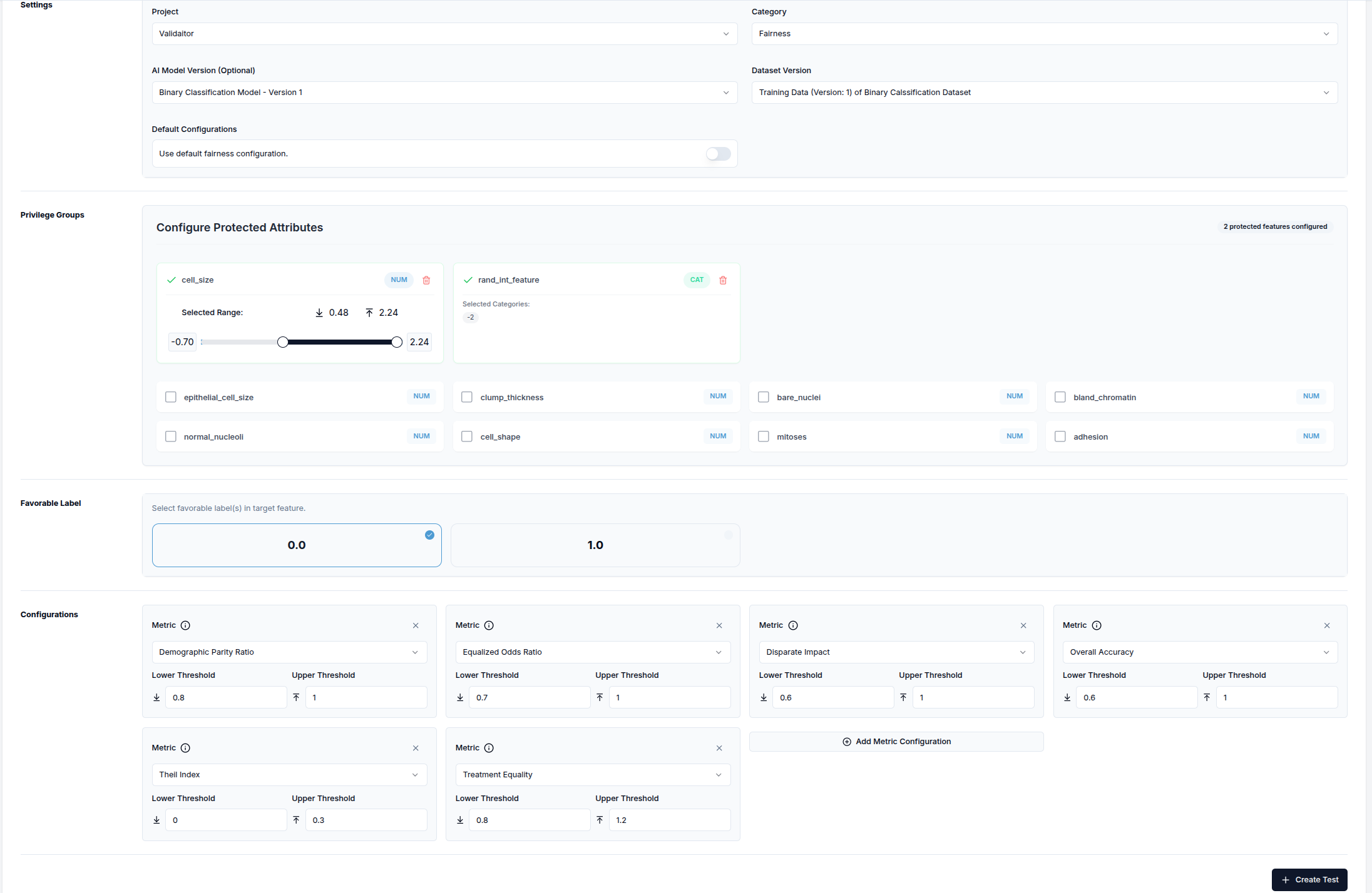 Classical Fairness Test