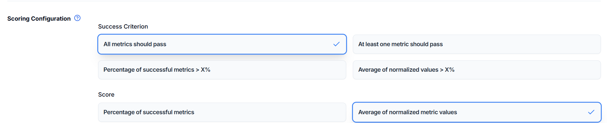 Scoring Configuration